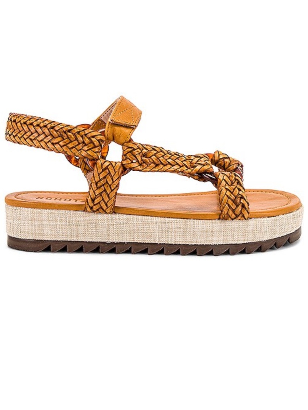 NWOT! SCHUTZ Braided Platform Sandal in Inca Gold Tone, size 7.5